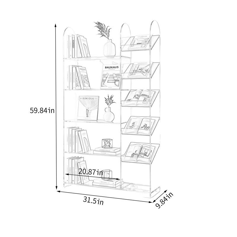 Acrylic Magazine Display Bookshelf