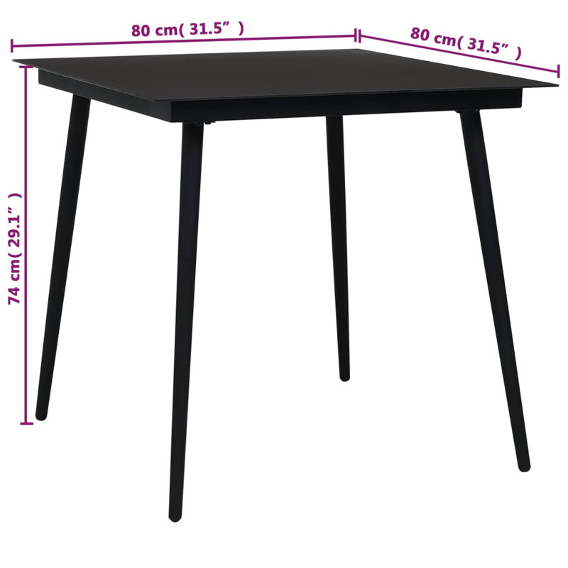 Perrin Square Dining Set, 29.1" H x 31.5" W x 31.5" L, 4
