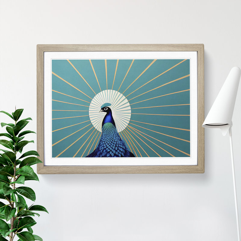 Abstract - Single Picture Frame Print, 25cm H x 34cm W x 2cm D, Oak Framed