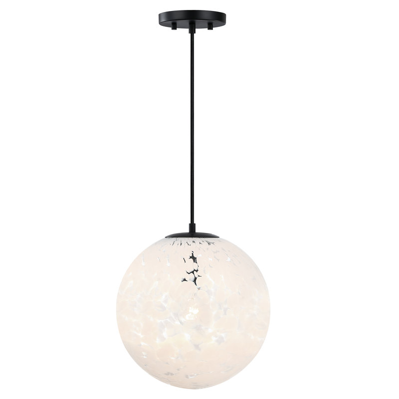 Luminaire suspendu sphère 1 lumière Jadynce, H 12,5 po x l 12 po x P 12 po