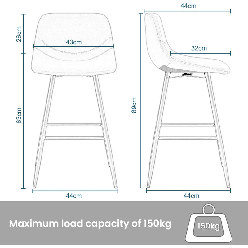 Eagar Upholstered Counter Stool with Metal Frame, Dark green