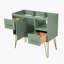 Meuble-lavabo sur pied 36 po sans lavabo, meuble-lavabo simple autoportant moderne vert (PAS DE BASSIN INCLUS)