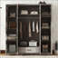 Garde-robe 4 portes avec 1 tiroir et rail suspendu