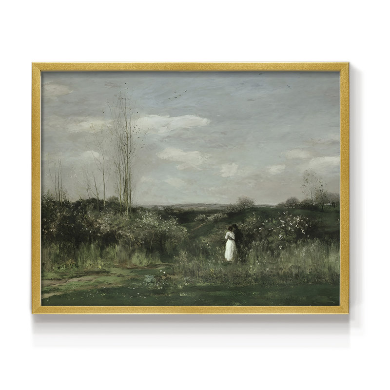Paysages rétro-DCCCLXV-Reproduction encadrée - réarmable, H 8 po x l 10 po, Or