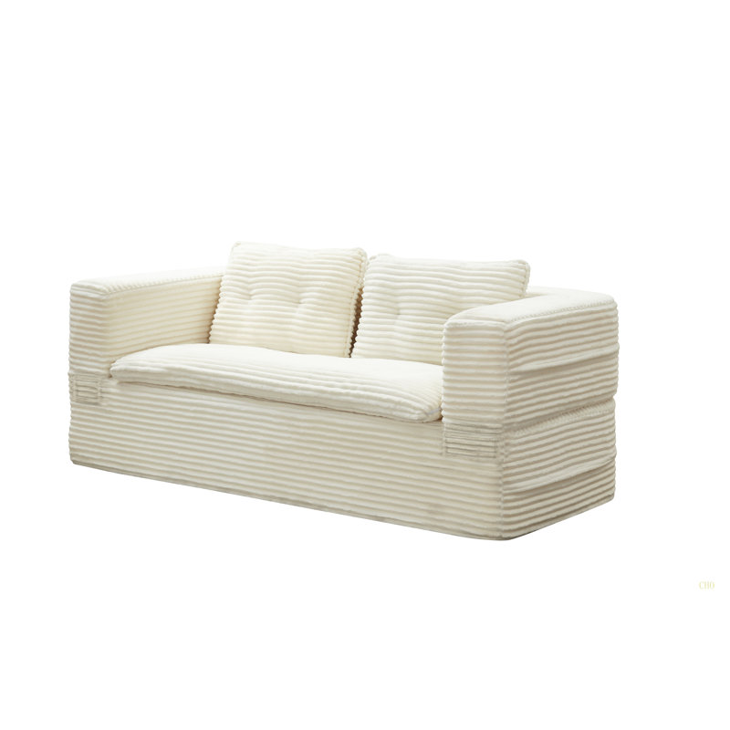 Canapé-lit modulaire multifonctionnel avec méridienne indépendante et couverture fonctionnelle, canapé en velours côtelé moelleux, canapé-lit convertible, lit très grand de 80 po, canapé à assise profonde