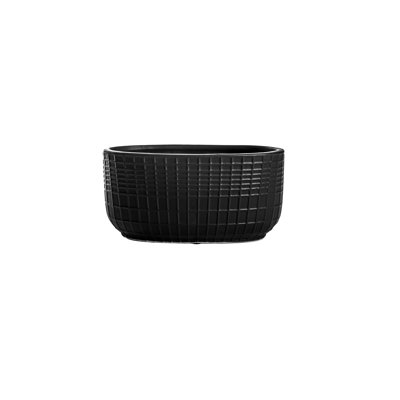 Ceramic Low Oval Pot Matte Finish Black