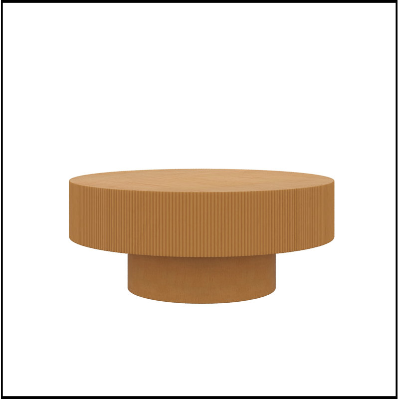 Round Coffee Table with sturdy base, Natural