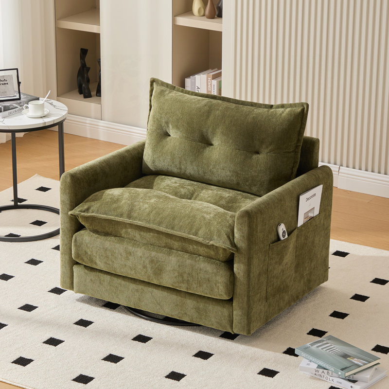 Fauteuil simple confortable avec diverses caractéristiques pratiques, Vert olive