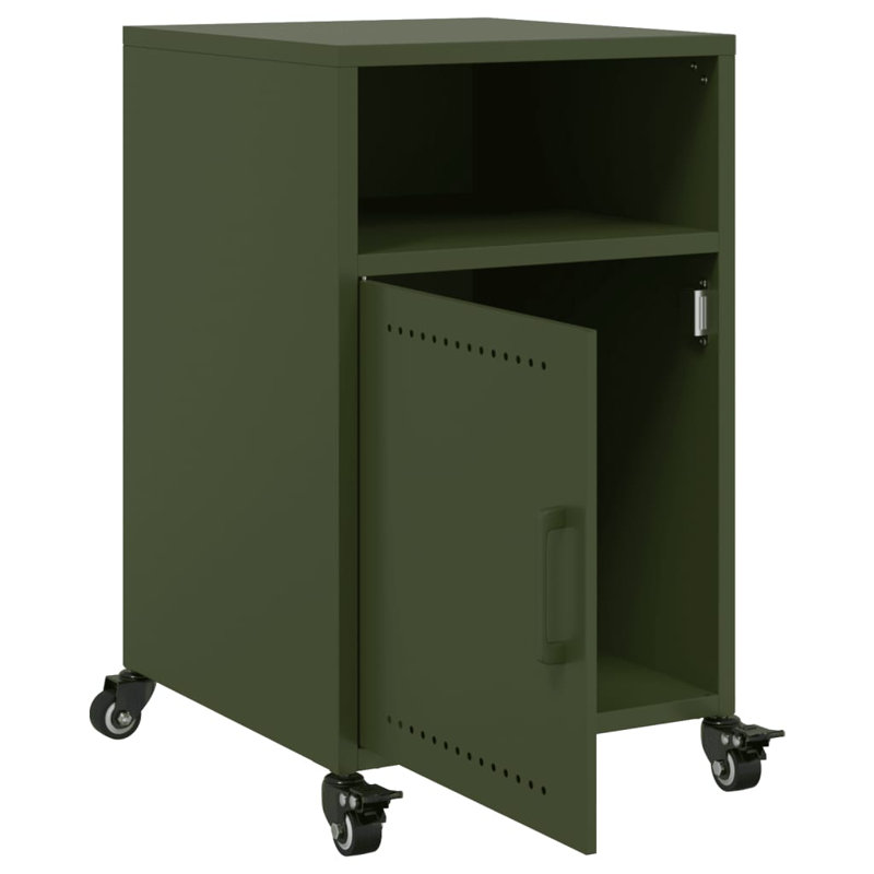 Quammen 36cm W Steel Bedside Table, Olive Green