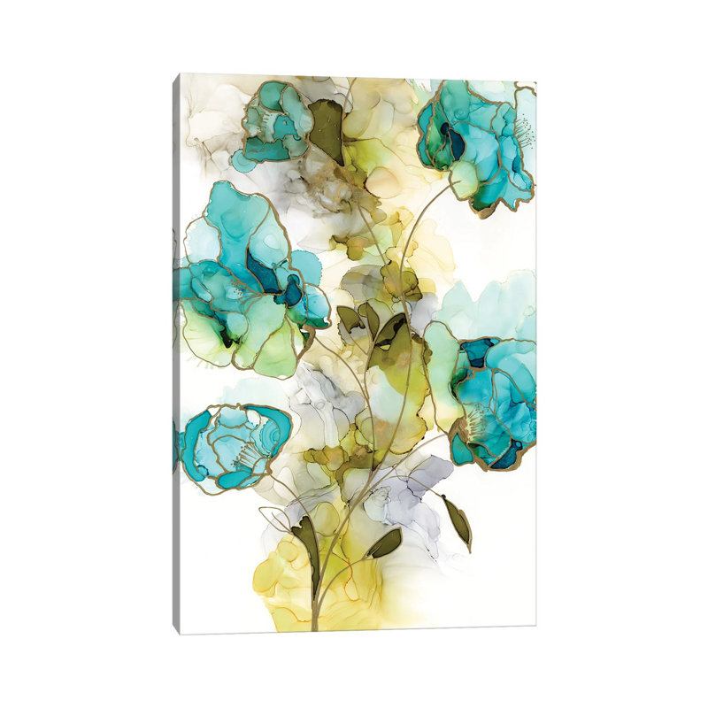 Flower Facets II by Jennifer Goldberger - Wrapped Canvas Painting, 66.04 cm H x 45.72 cm W