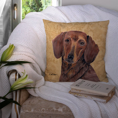 Coussin décoratif intérieur/extérieur brun teckel