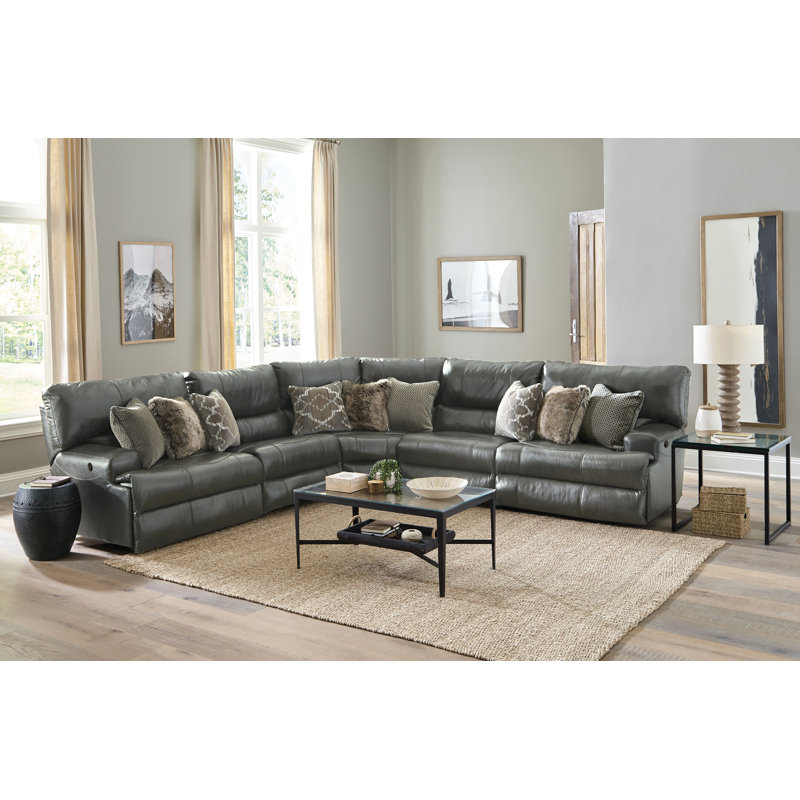 Upholstered Reclining Curved Sectional Symmetrical