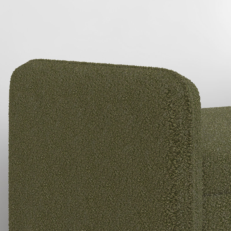 Tabouret de rangement en velours Teddy - Repose-pieds rembourré avec rangement caché, Vert