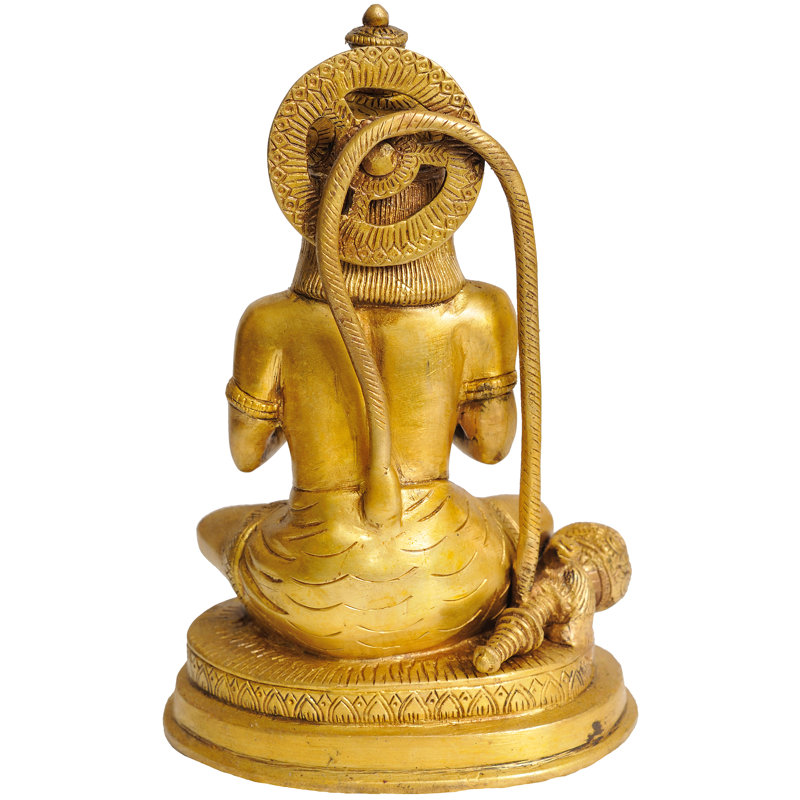 Figurine lord Hanuman en prière, Or