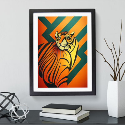 XV1022-3816X Retro Tiger Art - Single Picture Frame Print