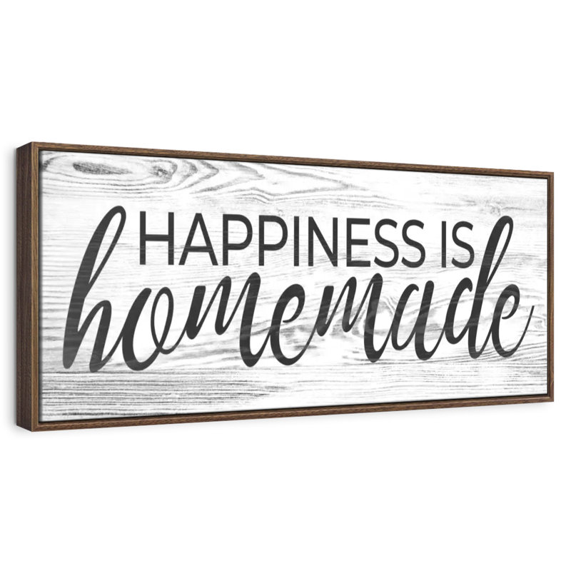 Plaque murale «Happiness Is Hommade» II, 25" X 9", Floating Frame Walnut