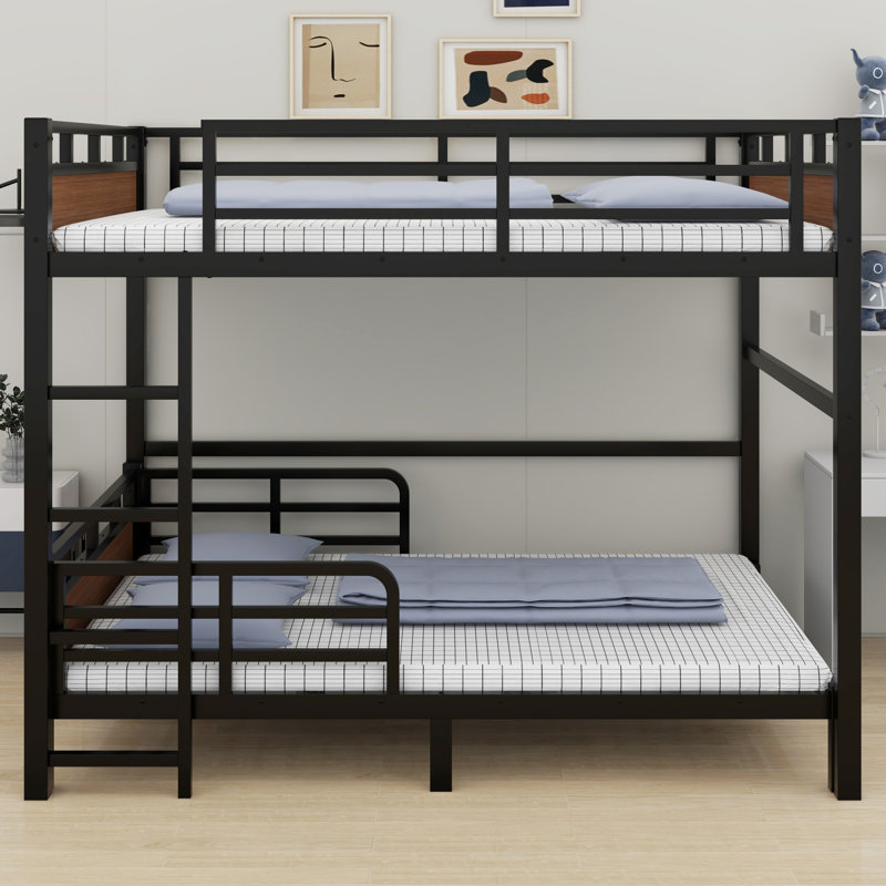 Separable Bunk Beds,With Raised Security Fence, Walnut