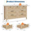 Commode moderne à 7 tiroirs pour chambre à coucher, commode en bois de rotin avec rangement, commode pour placard
