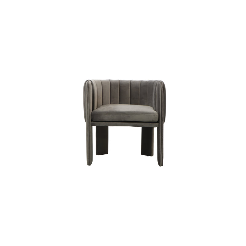 Chaise avec accoudoirs en velours Magline , Velours gris velours