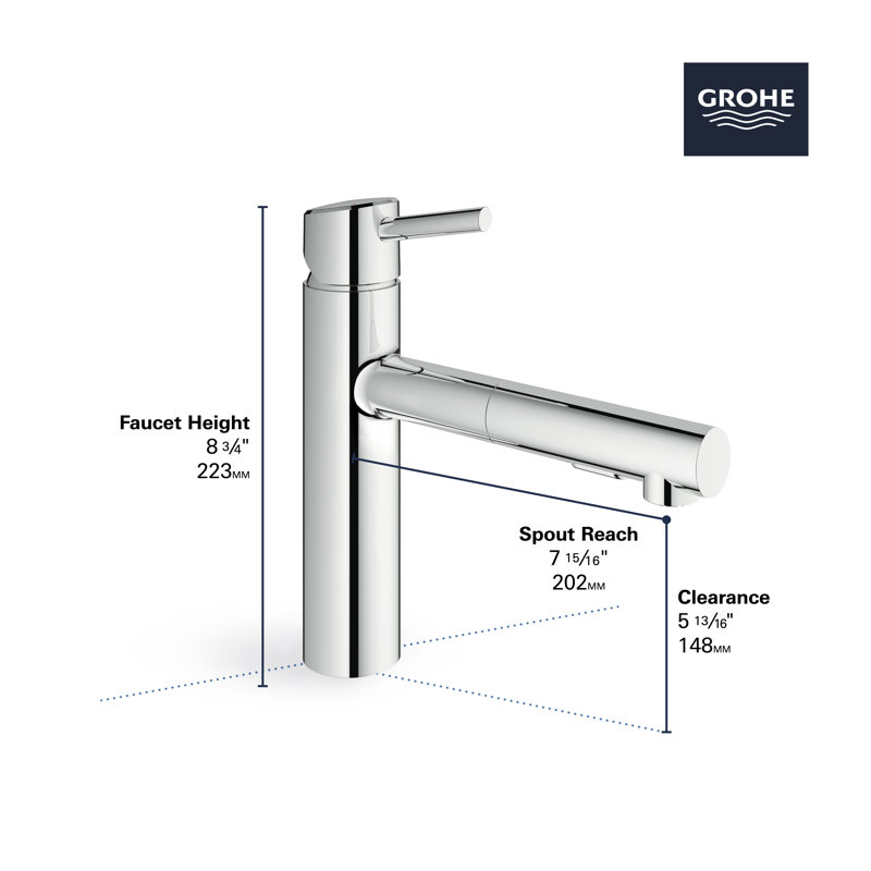 Concetto™ Pull Out Single Handle Kitchen Faucet, SuperSteel Infinity