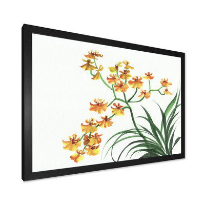 Orchidées jaunes rétro - peinture sur toile