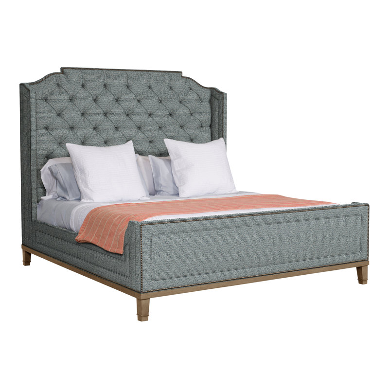 Michael Weiss Upholstered Wingback Bed, Nomad Sand, Havana, Queen