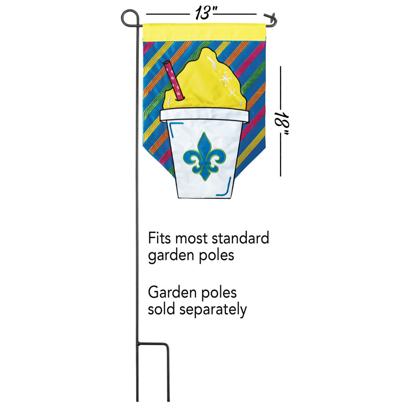 Drapeau de jardin en polyester Snoball, H 18 po x l 13 po