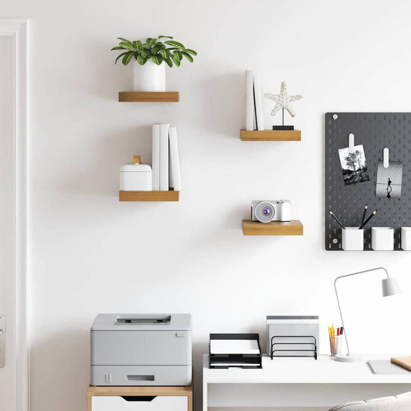 Floating Shelf, 4cm H x 23cm W x 23.5cm D, Brown