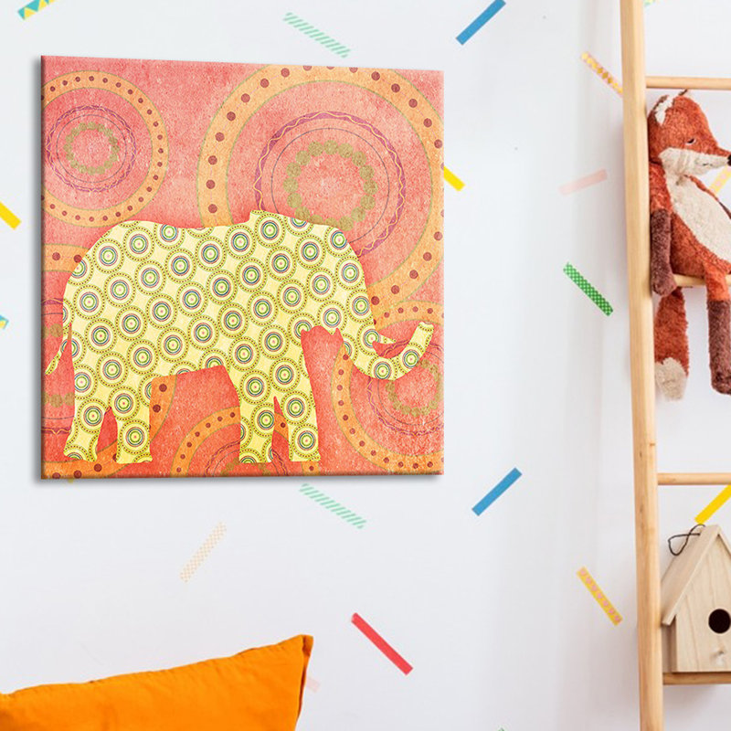 «Elephant», reproduction, H 16 po x l 16 po x P 1 po, Cadre argenté