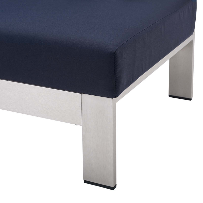 Causeuse d'extérieur en aluminium Shore Sunbrella, Sunbrella® bleu marine