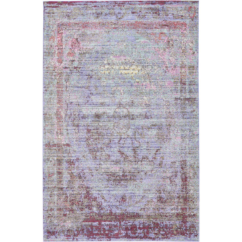 Maggie Oriental Polyester Rug, Rectangle 5'1" x 8'