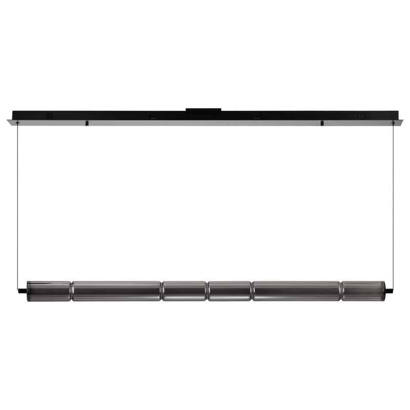 Holzer - LED 48 Inch Island Pendant - Matte Black Finish - Smoked Glass