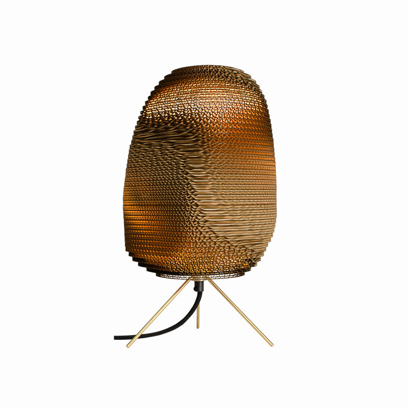 Lampe de table Scraplights en carton recyclé - ébène, Naturel
