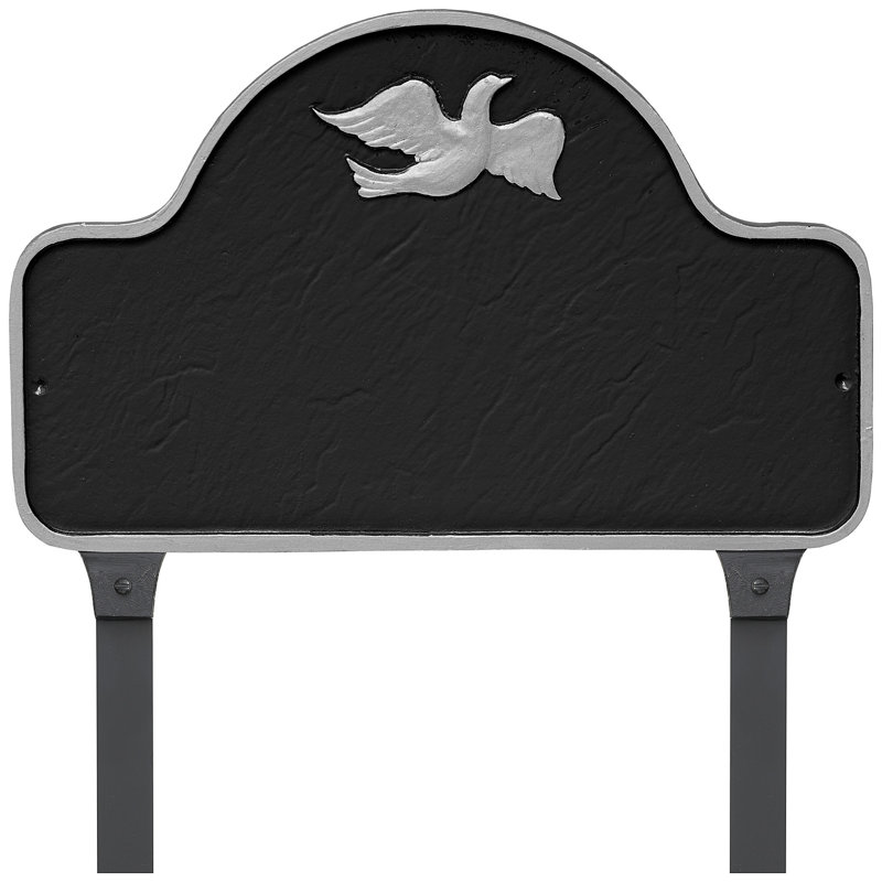 Plaque d'adresse avec colonnettes Dove Arch, Noir / argent, Oui