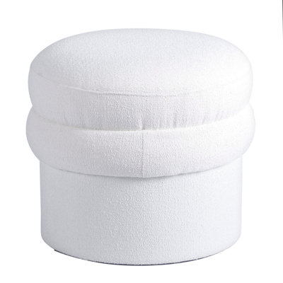 Jaquoia Ottoman - Cream Boucle Upholstery