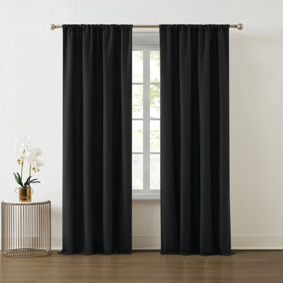 Paire de rideaux semi-transparents en polyester