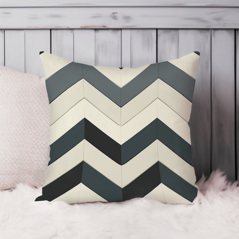 Animals William Morris Birds Damask Pattern I Cottage, 18" H x 18" W, Abstract Chevron Pattern I Retro