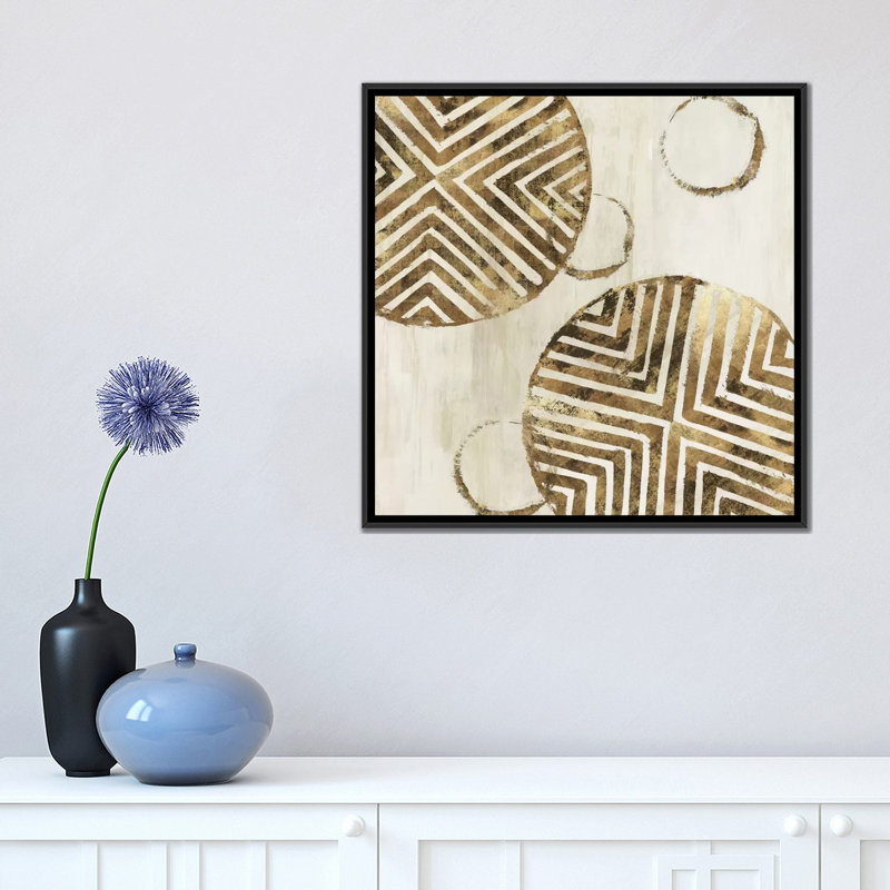 « africain composition », impression sur toile, H 18 po x l 18 po x P 1,5 po, Toile avec cadre noir, Pas de tapis