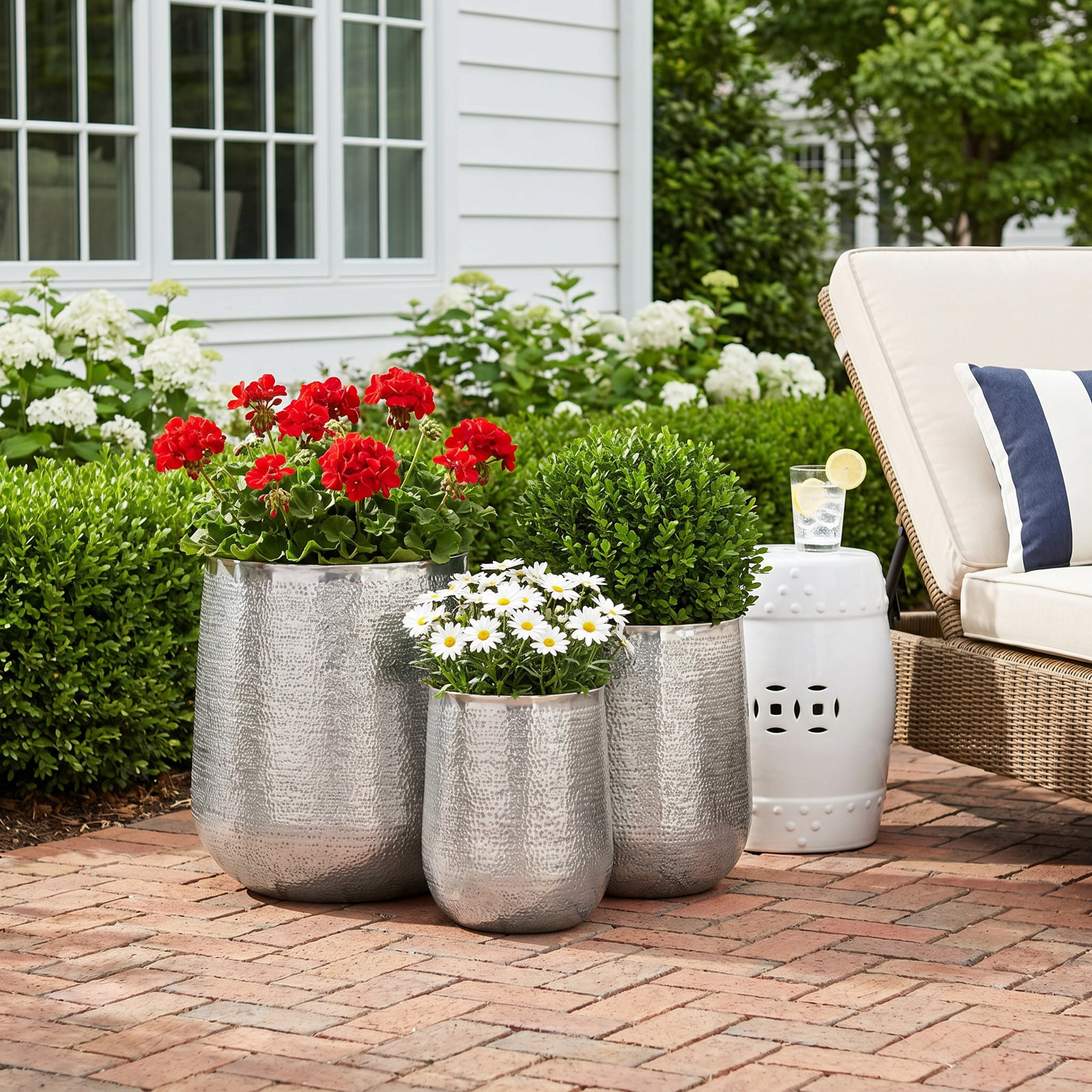 Timblin Pot Planter - Set of 3, Silver