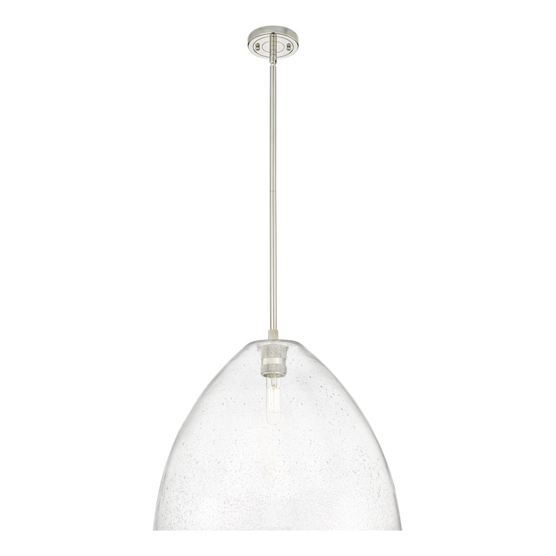 Downtown Urban - Crown Point - 1 Light 16" Bristol Stem Hung Pendant, Seedy, Polished Nickel