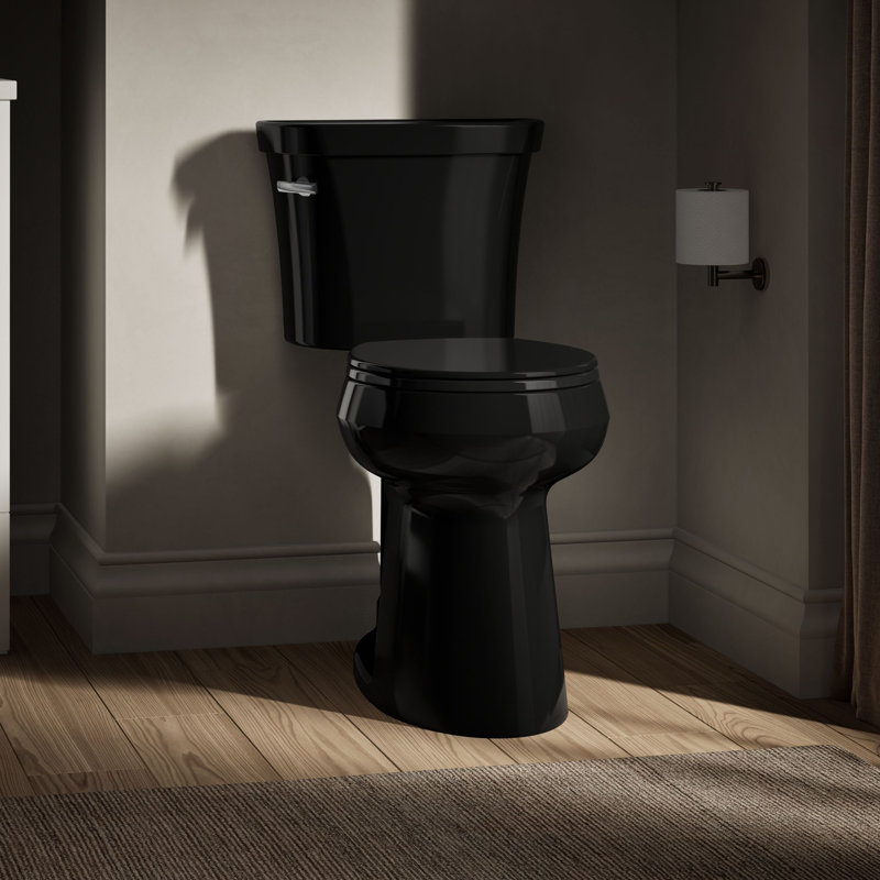 Highline® Tall Two-Piece Round-Front Toilet, 1.6 Gpf, Black