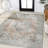 Heinfried Distressed Medallion Chenille Machine-Washable Terra/Blue Rug-1269093785