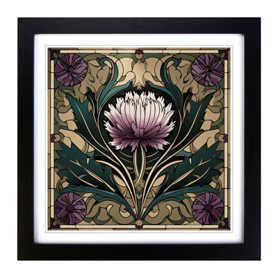Thistle Art Deco No.1 - Framed Print