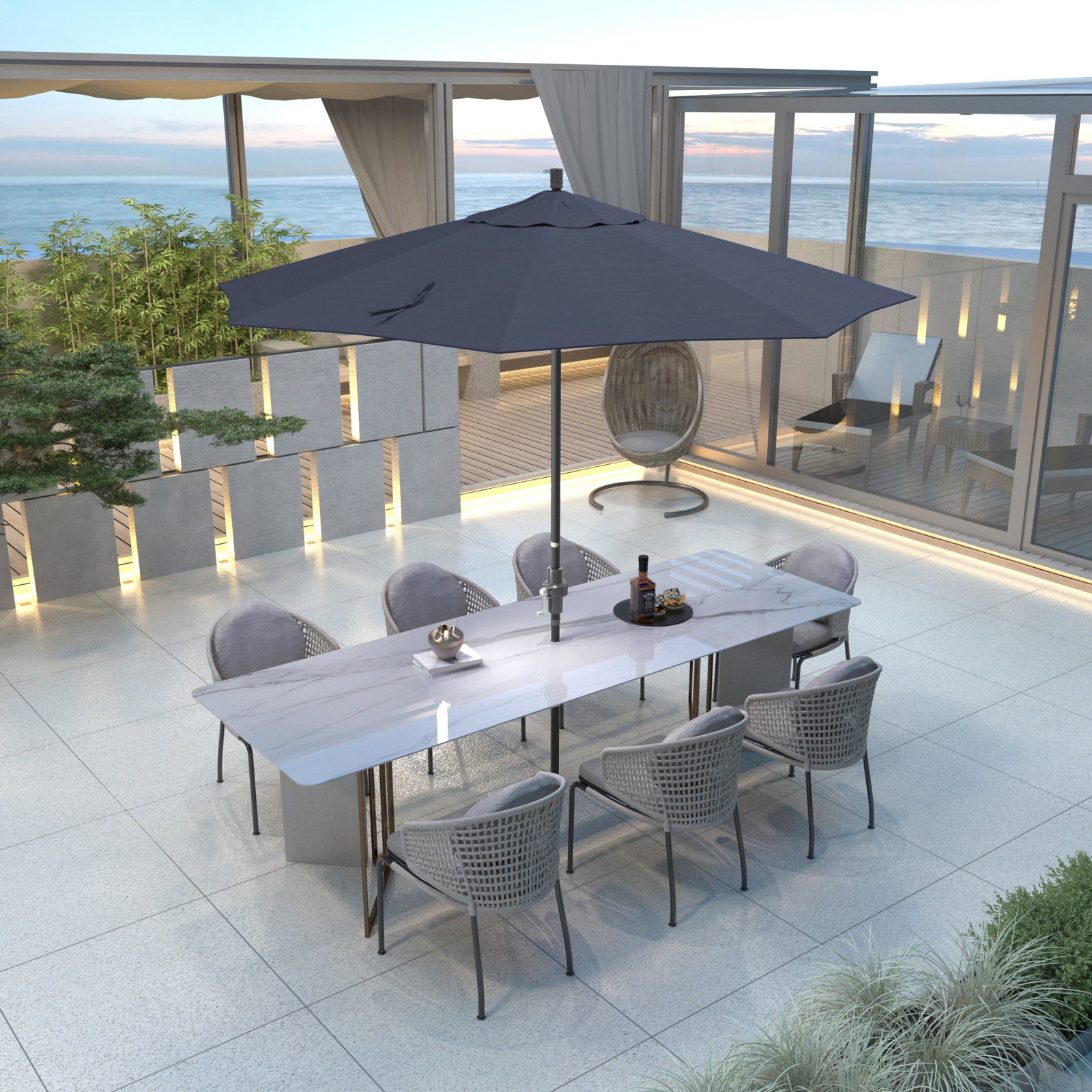 108'' Sunbrella® Outdoor Umbrella, Canvas Regatta Sunbrella® Canvas