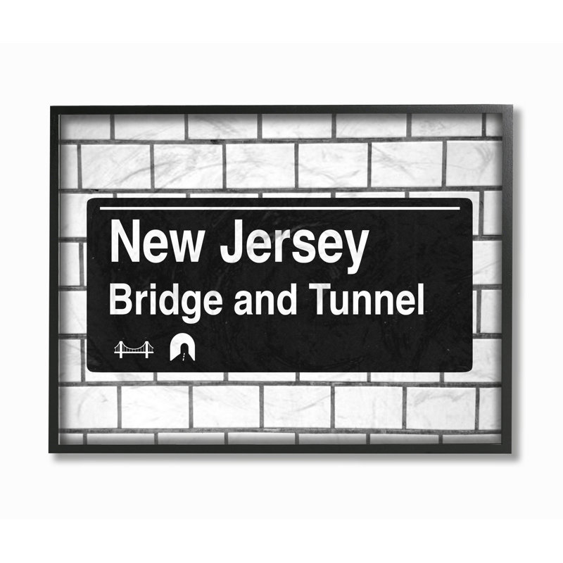 «New Jersey Bridge and Tunnel» par Daphne Polselli, reproduction d'art textuel sur toile, H 11 po x l 14 po