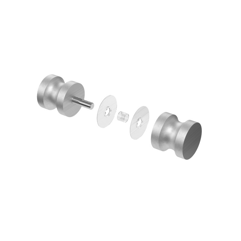 Double porte de douche en verre, Nickel brossé