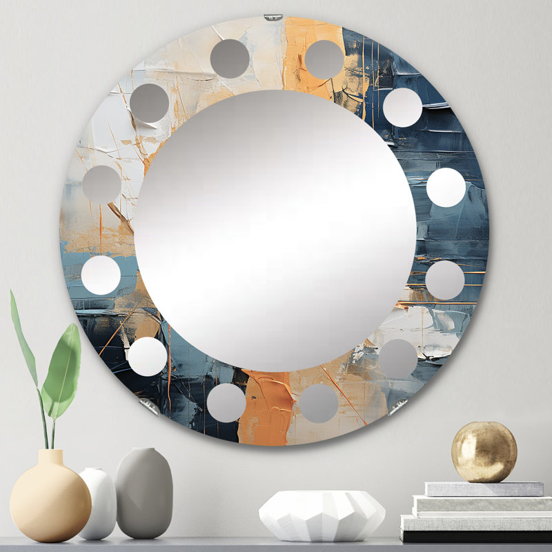 Amesley - Miroir mural moderne rond, 24 po x 24 po