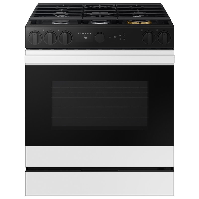 Samsung Bespoke Smart Slide-In Gas Range, White