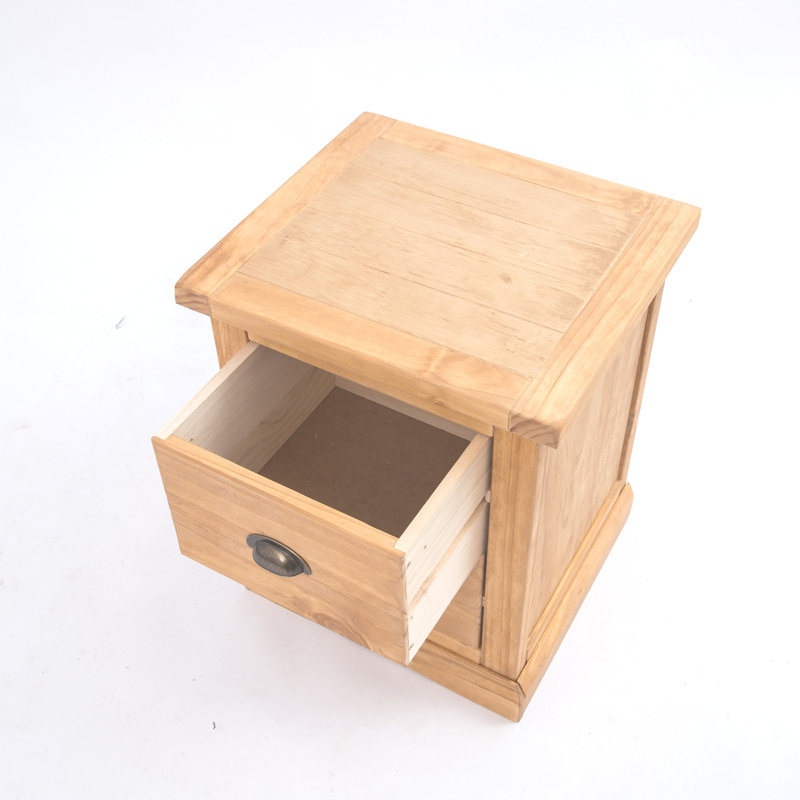 Sarkar 45cm W Plywood / Laminate Board Bedside Table, Chamfered