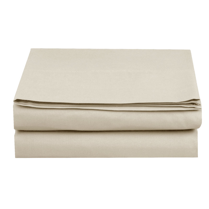 Microfiber Percale Flat Sheet, Cream, Twin